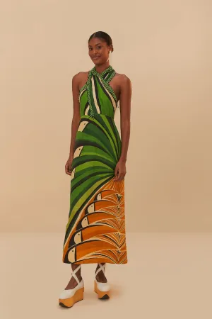 Green Toucan Tree Maxi Dress