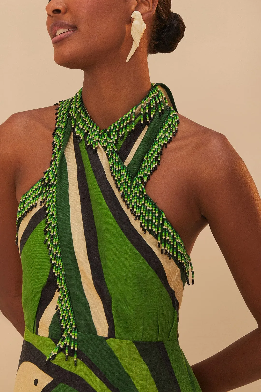 Green Toucan Tree Maxi Dress