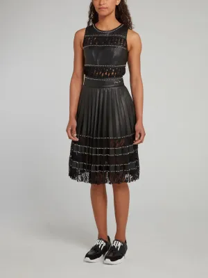 Grey Lace Panel Mini Dress
