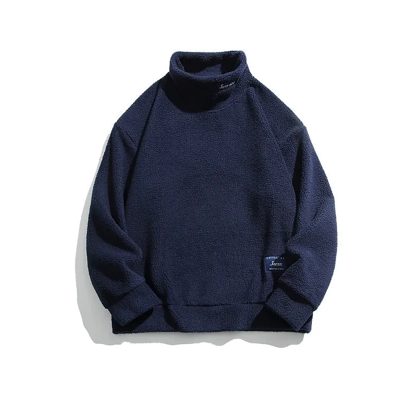 Half Turtleneck Lamb Wool Hoodie