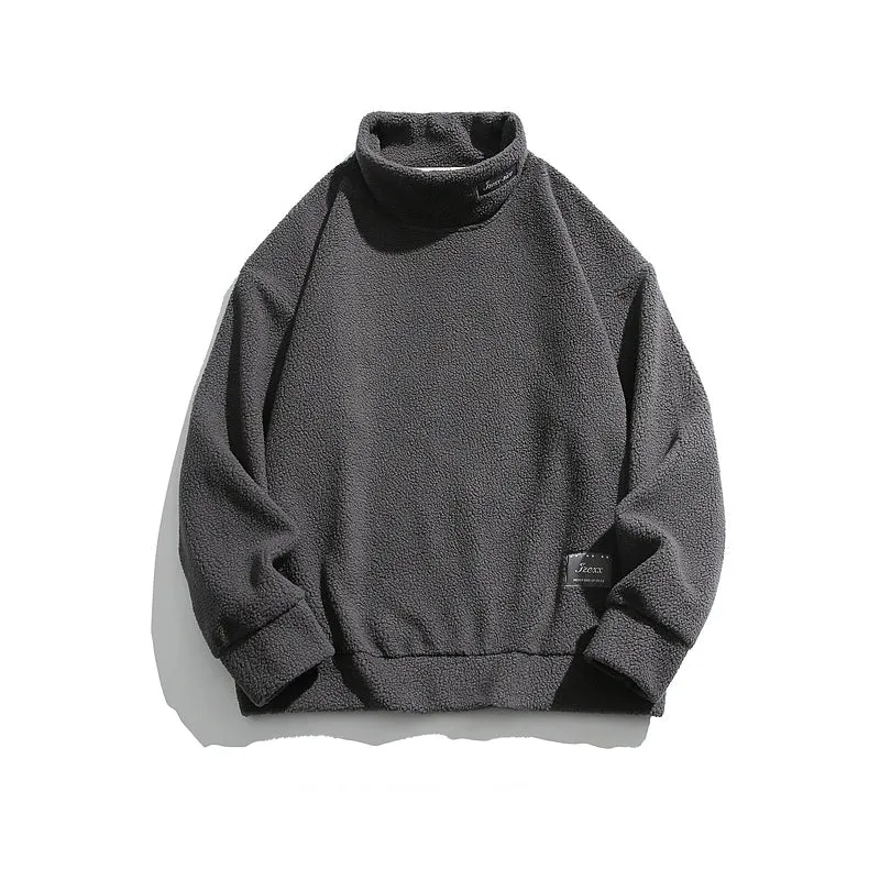 Half Turtleneck Lamb Wool Hoodie