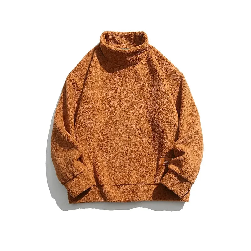 Half Turtleneck Lamb Wool Hoodie