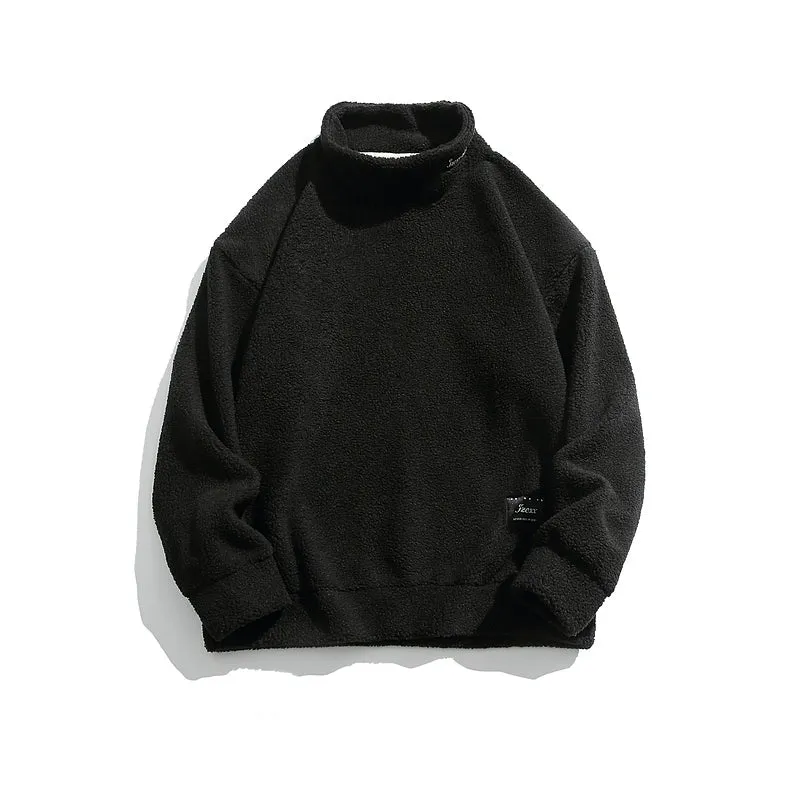 Half Turtleneck Lamb Wool Hoodie