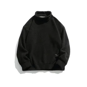 Half Turtleneck Lamb Wool Hoodie