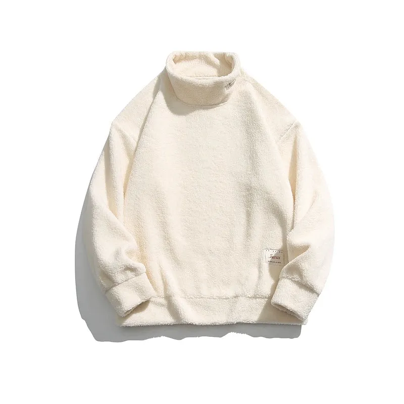Half Turtleneck Lamb Wool Hoodie
