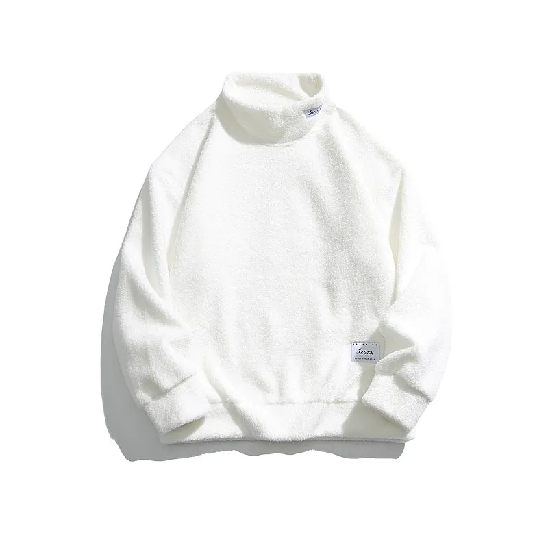 Half Turtleneck Lamb Wool Hoodie