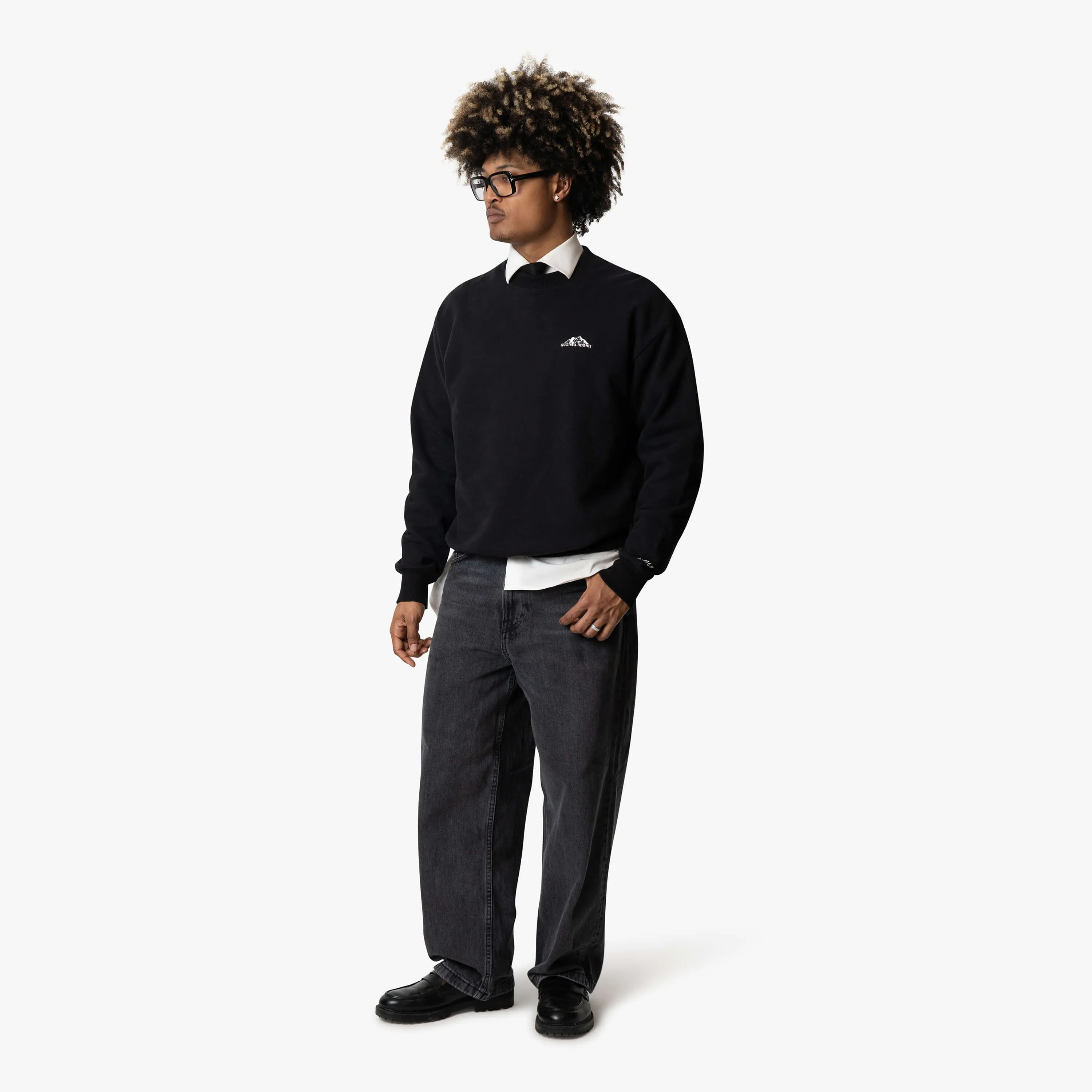 HEIGHTS CREWNECK | BLACK/WHITE