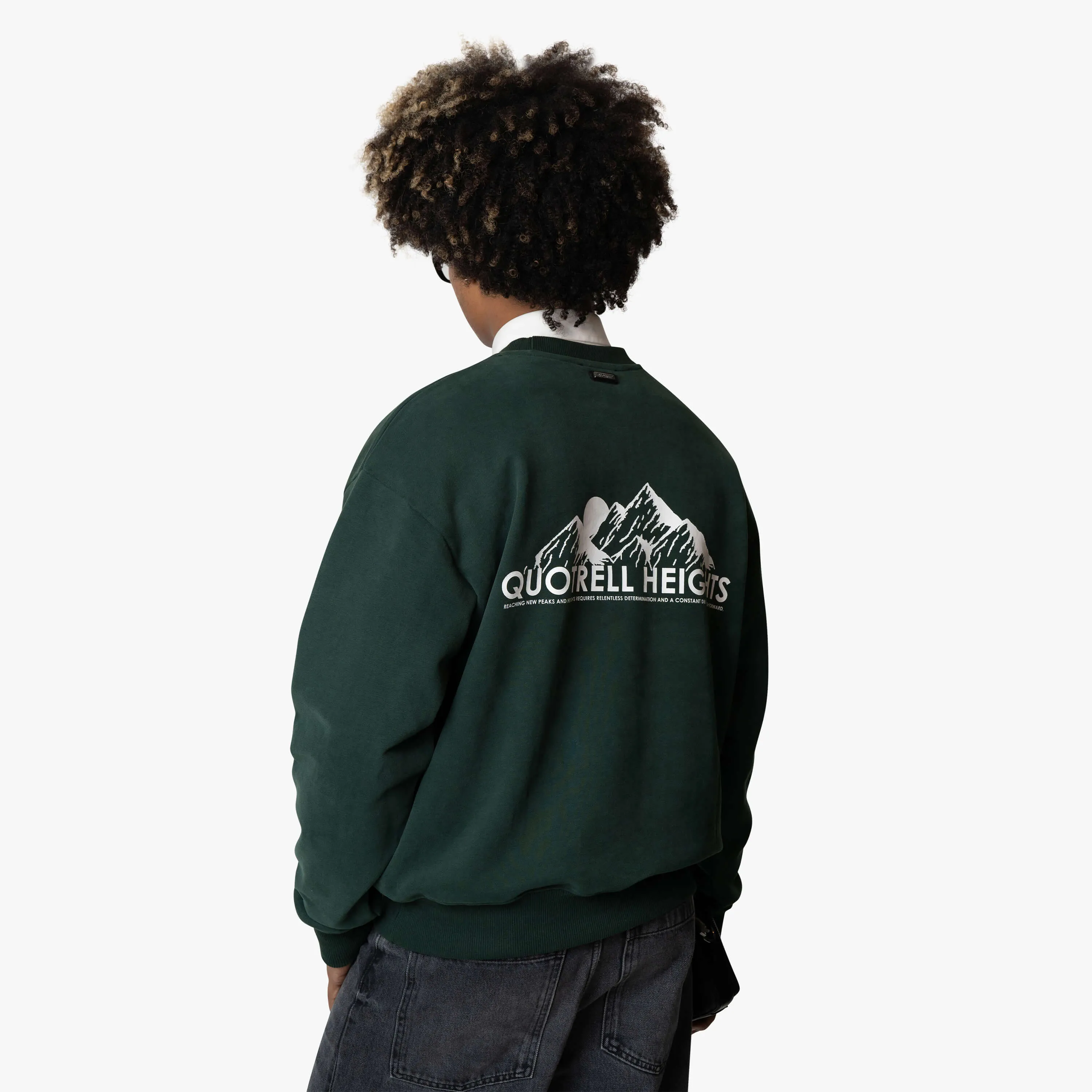 HEIGHTS CREWNECK | PETROL/WHITE