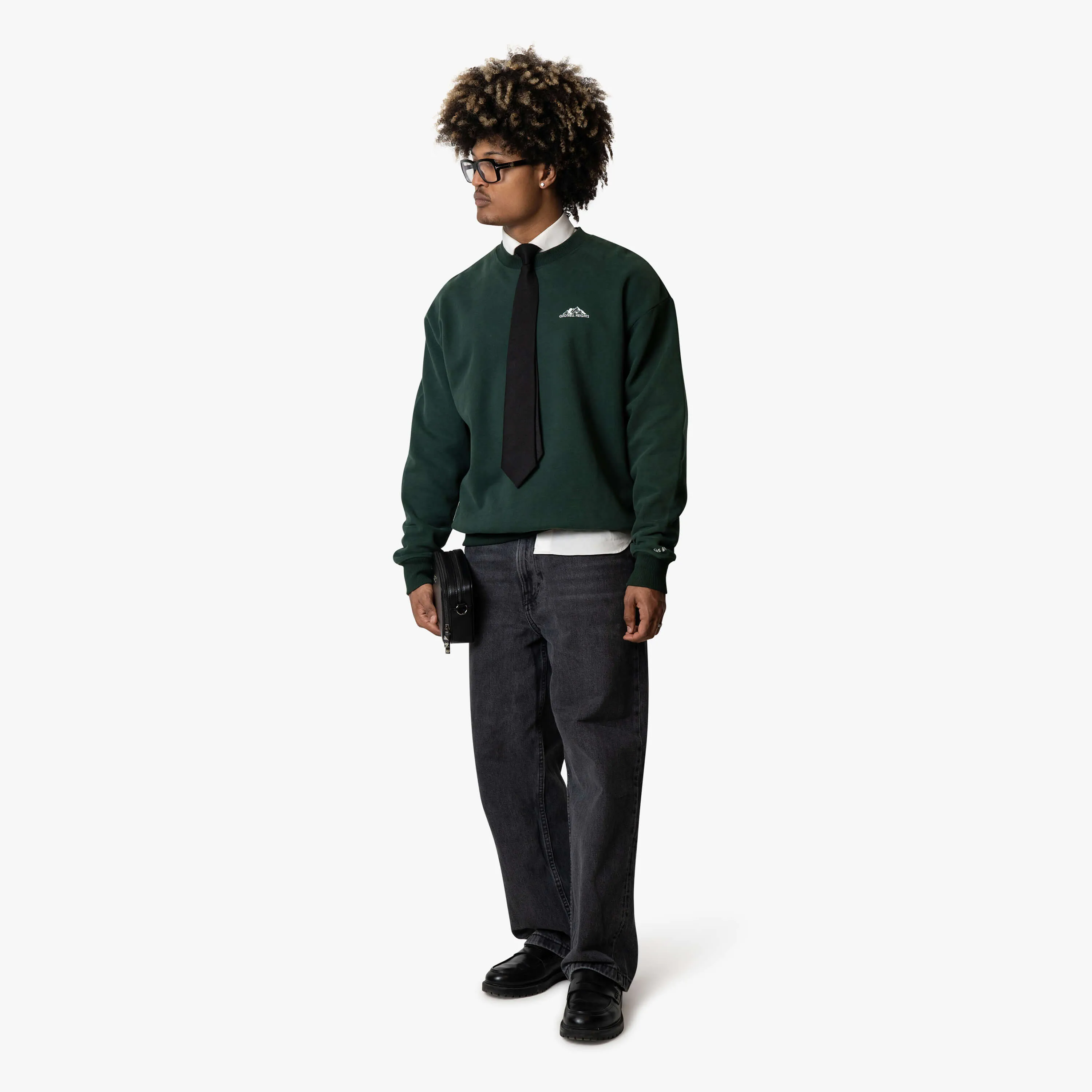 HEIGHTS CREWNECK | PETROL/WHITE