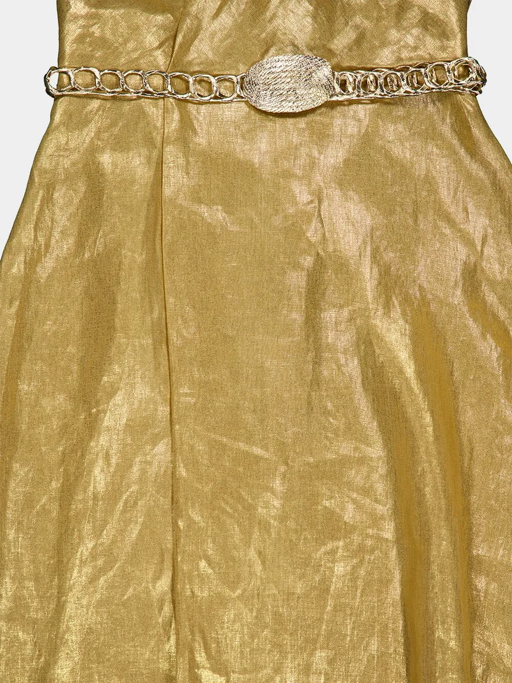 Helios Golden Halter Maxi Dress