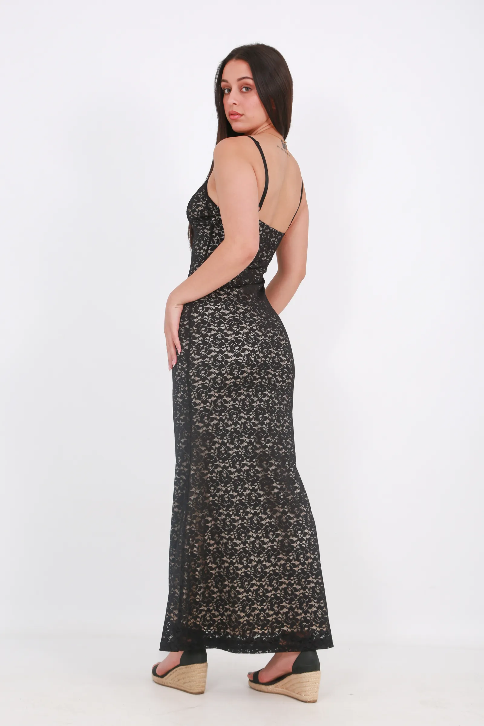 Hera Spaghetti layered Maxi dress - black - Miss Molly Brand