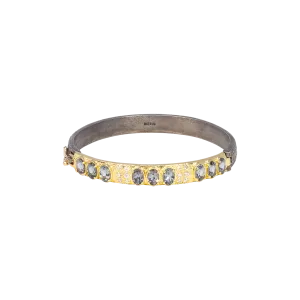 HUGGIE BRACELET WITH WHITE DIAMONDS AND BLUE LAVANDER GREY SPINEL