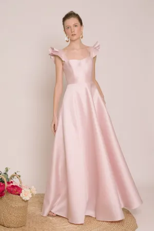 I DO BY ZOO: GRACIELA Ruffled Sleeve Maxi Dress with Pockets (Powder Pink Gazaar)