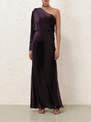 Illustration Asymmetric Velvet Gown