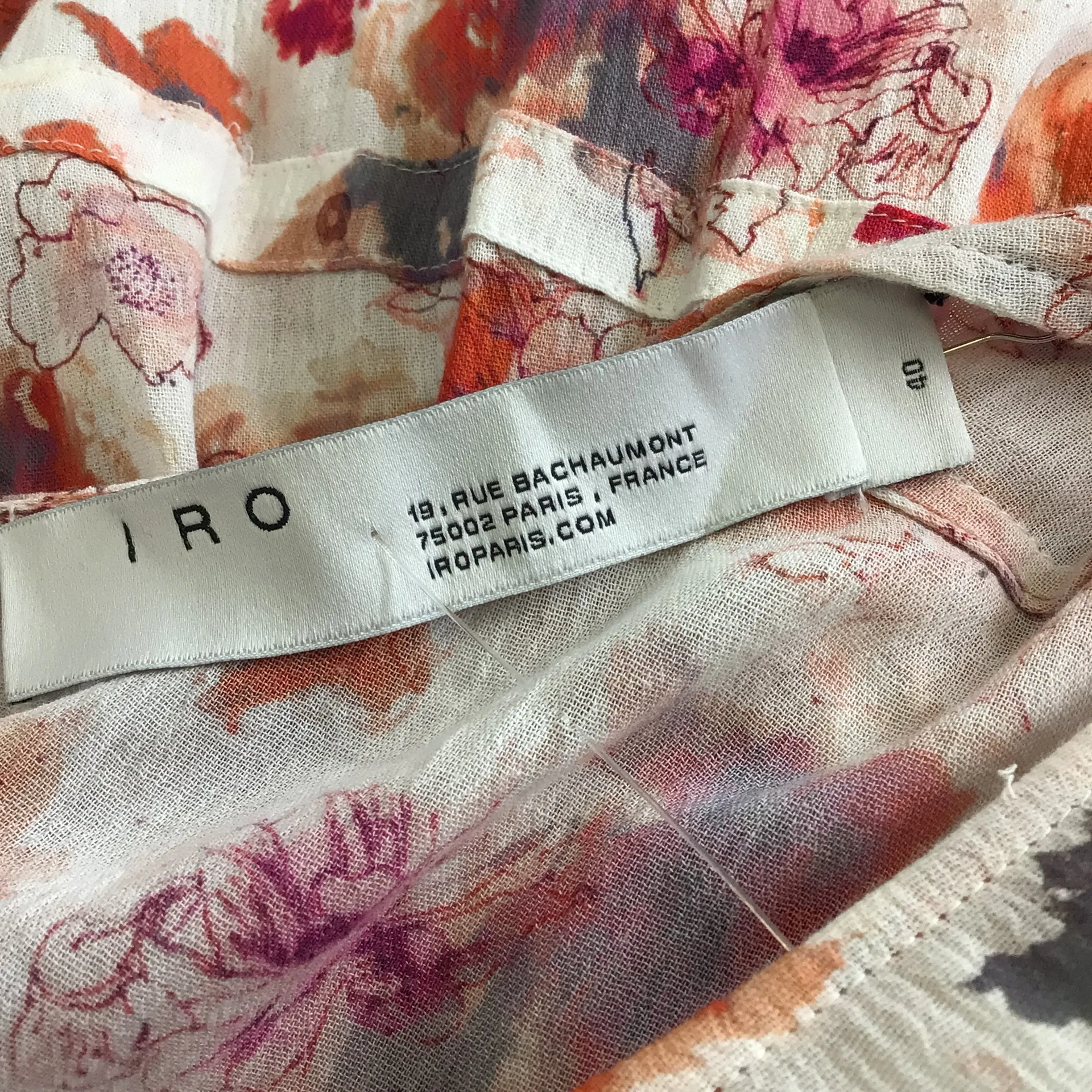 IRO White / Red Multi Showoff Smocked Floral Mini Dress