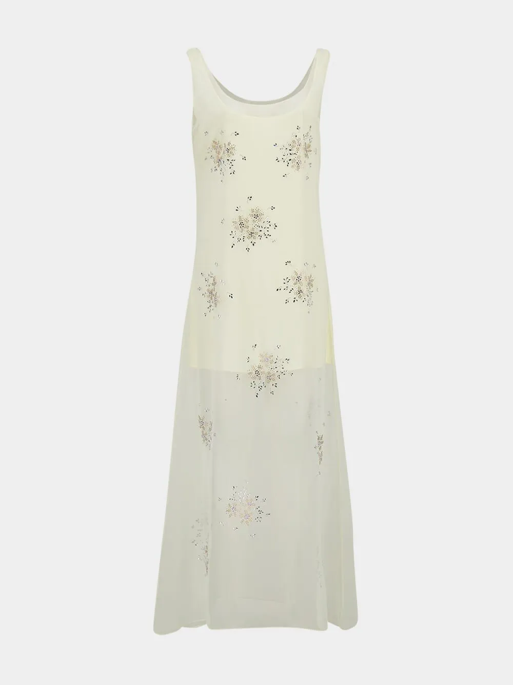 Ivory Sleeveless Midi Dress in Acetate