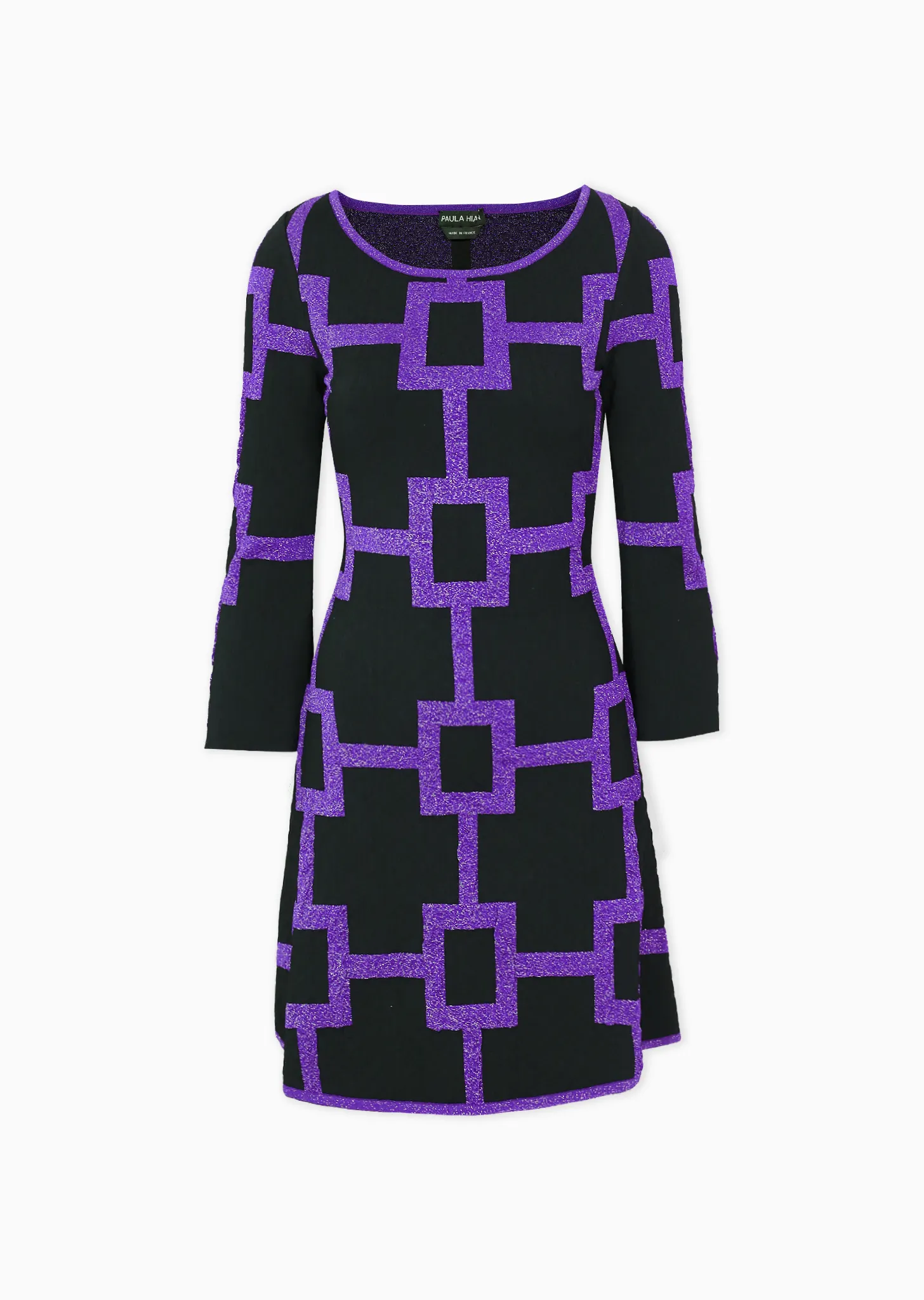 Ivy - Square Pattern A-line Dress Short