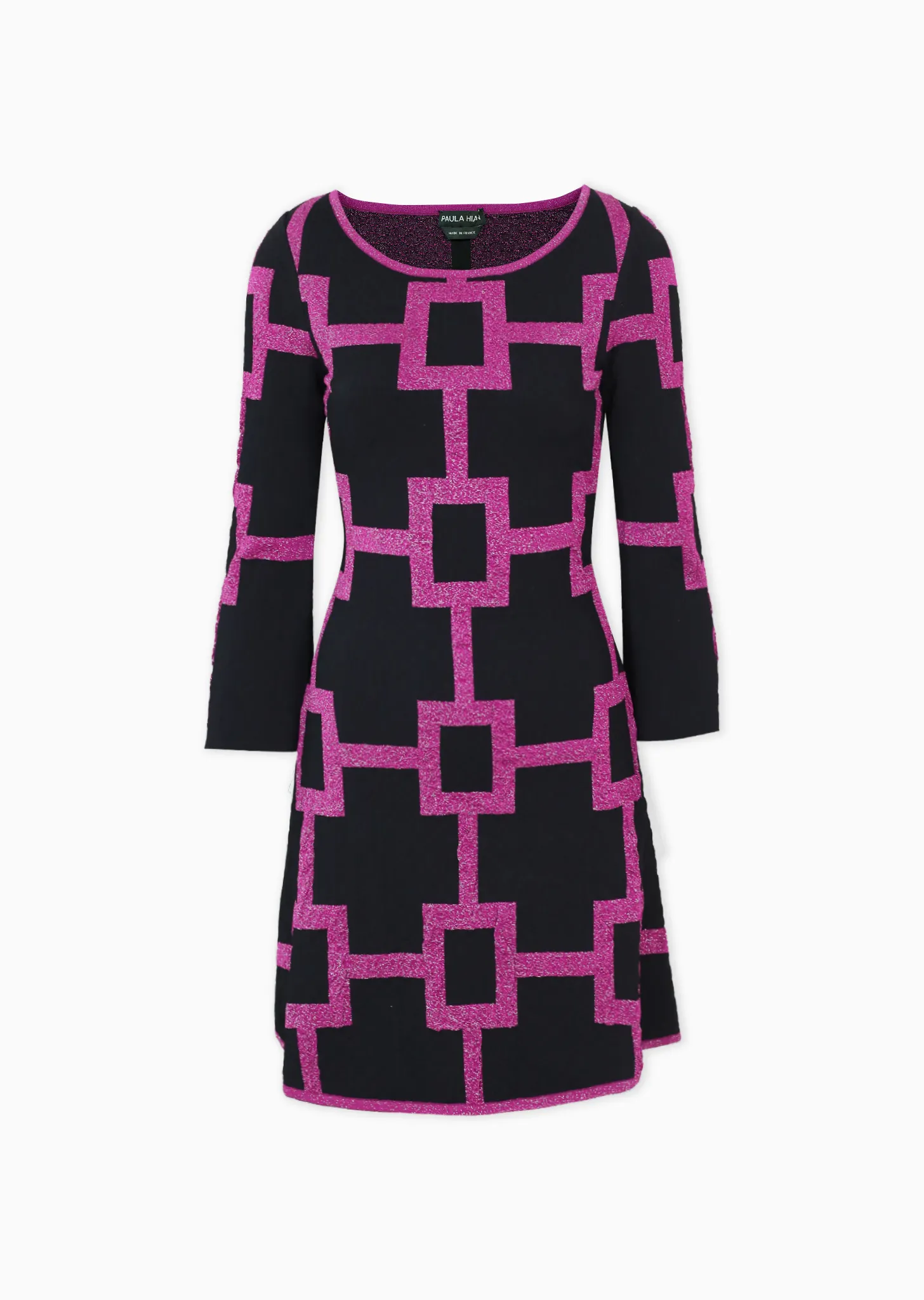 Ivy - Square Pattern A-line Dress Short