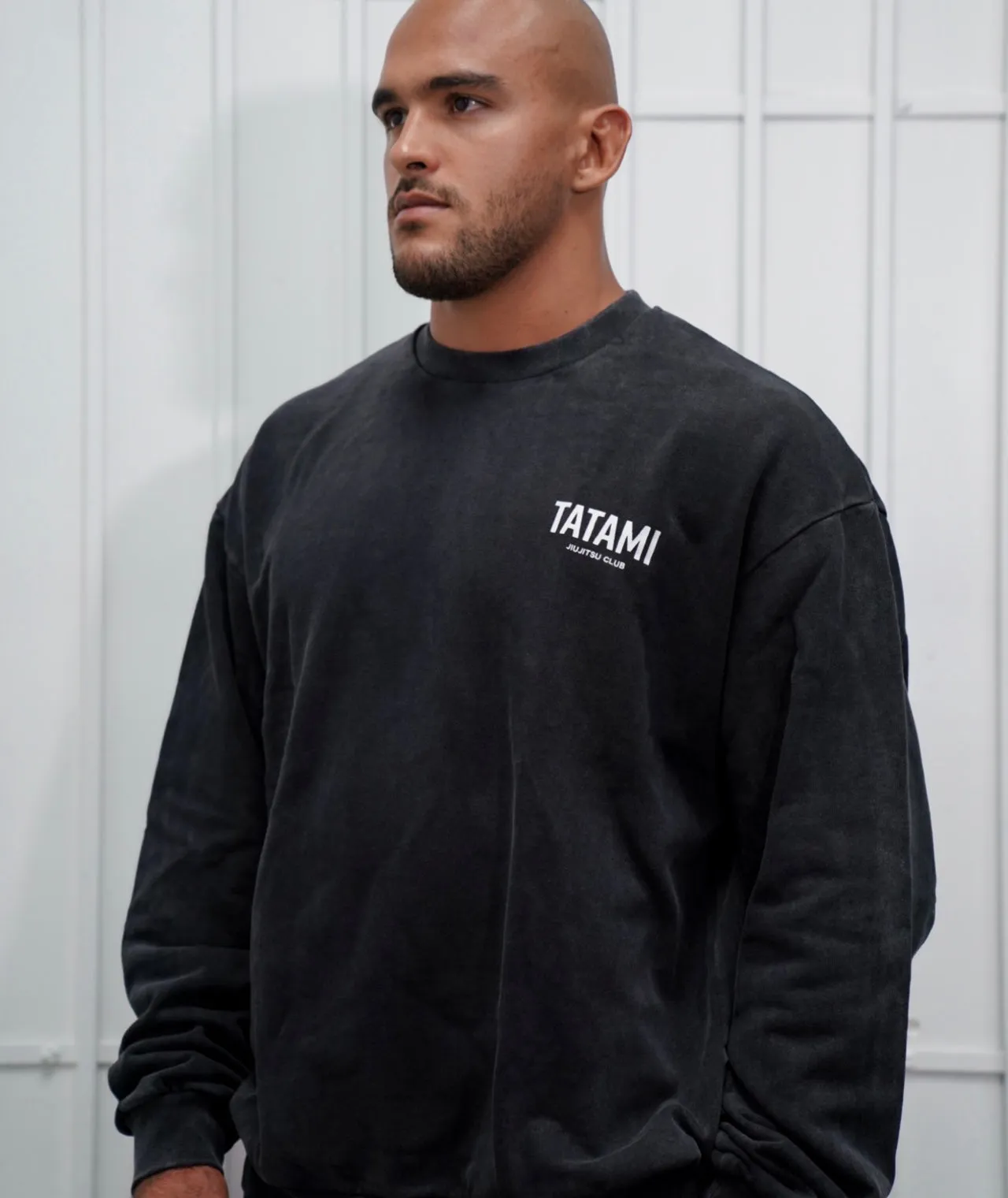 JJ Club Oversized Stonewashed Cotton Sweatshirt - Grey