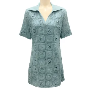 Jonathan Simkhai Swim Celeste Blue Crochet Mini Dress