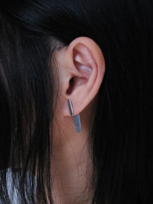 Kat Seale 2-Part Earrings, Oblong Sterling