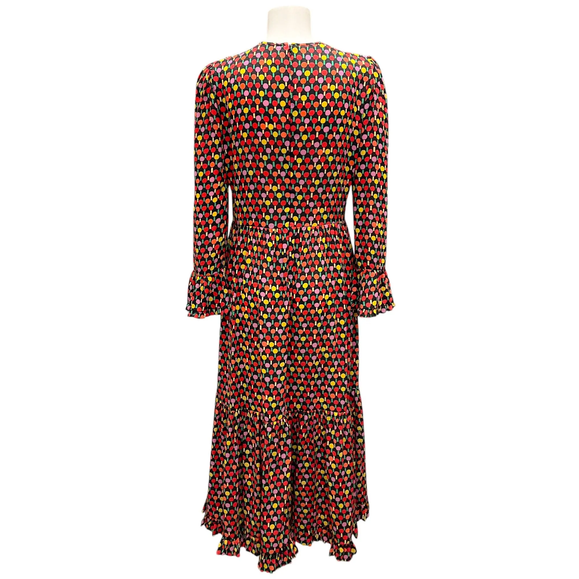 La DoubleJ Black / Red Multi Printed Edition 18 Visconti Midi Dress
