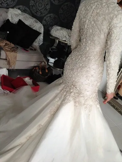 Lace Trumpet/Mermaid Muslim Wedding Dress