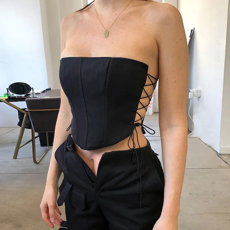 Lace-Up Temptation Strapless Corset Top