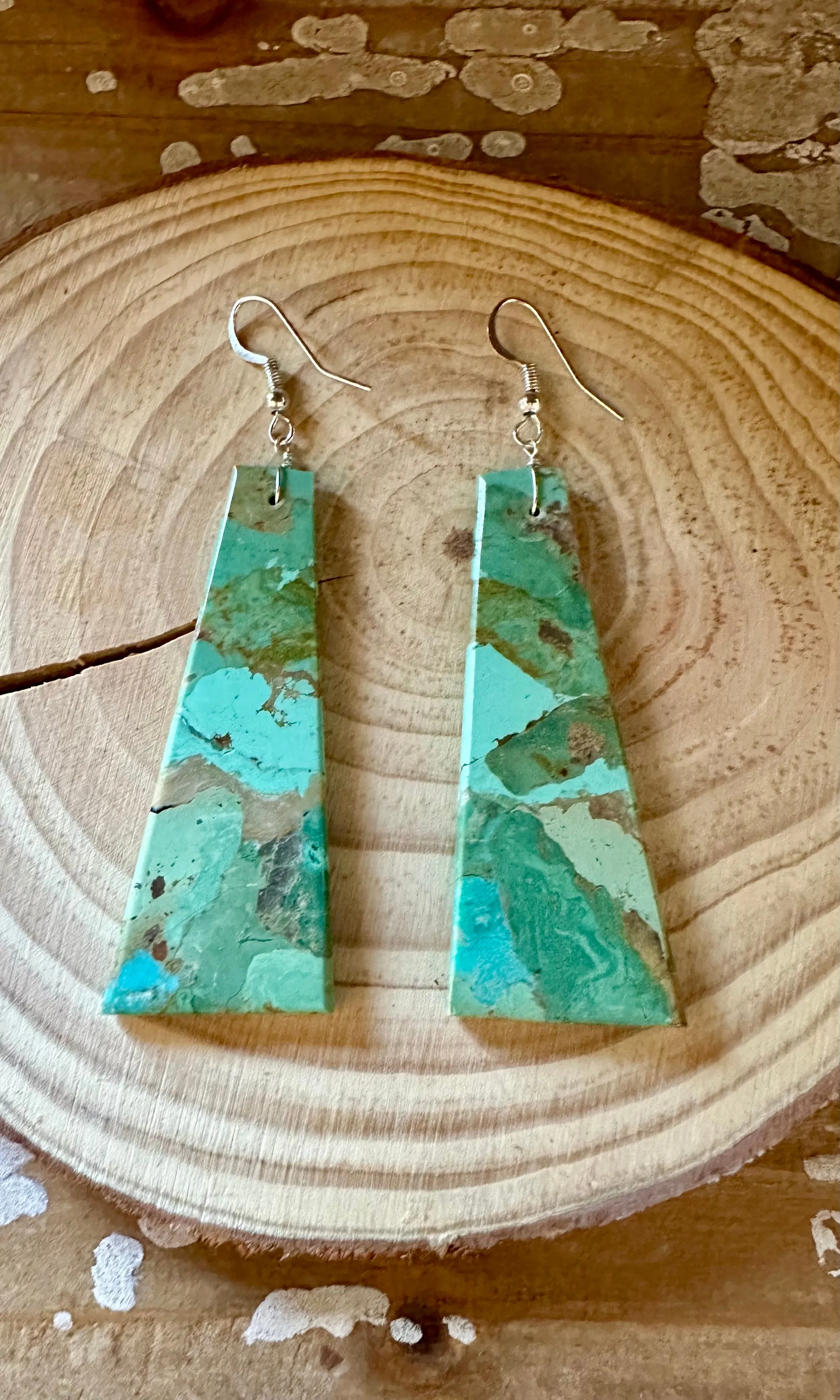 LARGE CLEAN SLATE Turquoise Earrings