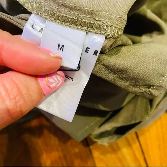 Lattelier Olive Green Longline Tailored Linen Blend Shorts