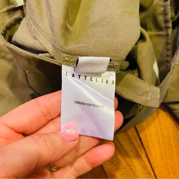 Lattelier Olive Green Longline Tailored Linen Blend Shorts