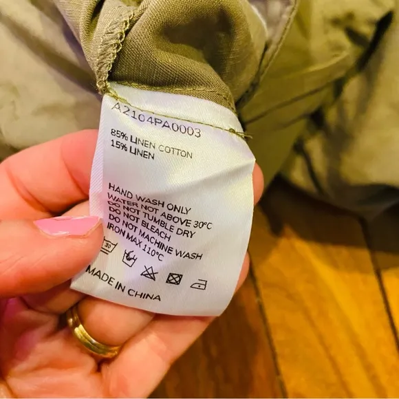 Lattelier Olive Green Longline Tailored Linen Blend Shorts