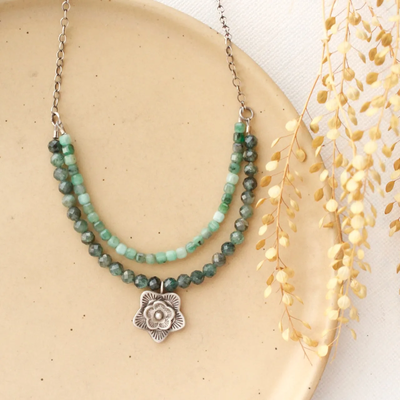 Layered Cactus Flower Grove Necklace