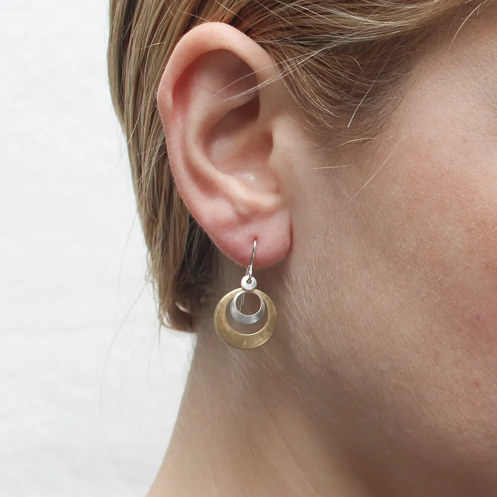 Layered Cutout Discs Wire Earring