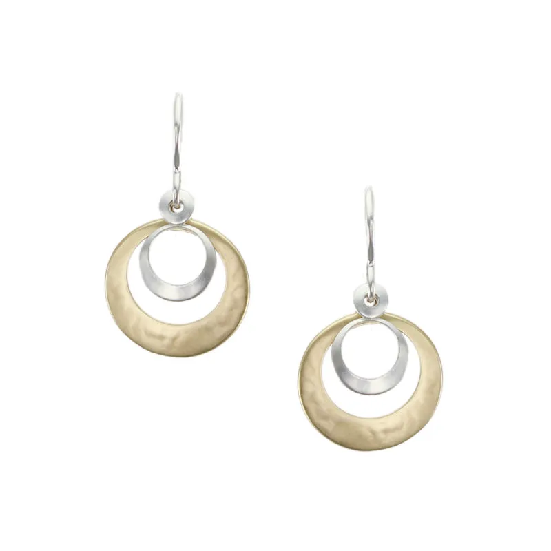 Layered Cutout Discs Wire Earring
