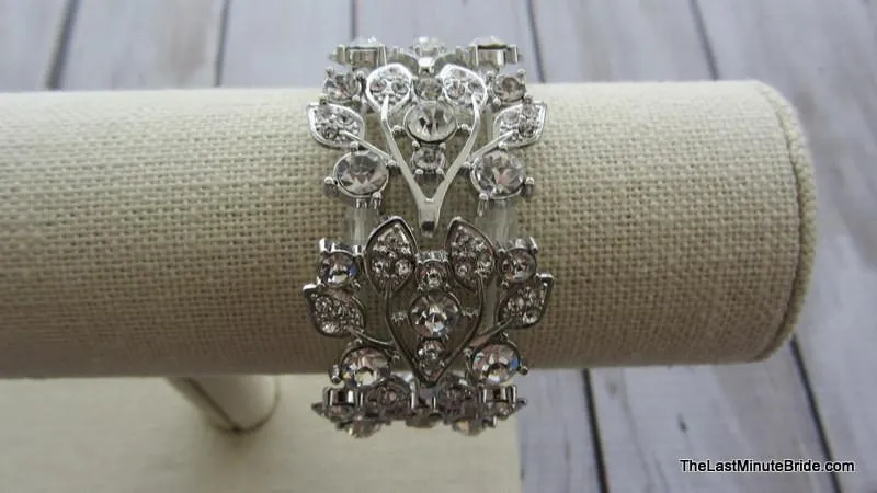 Leaf Rhinestone Stretch Bracelet