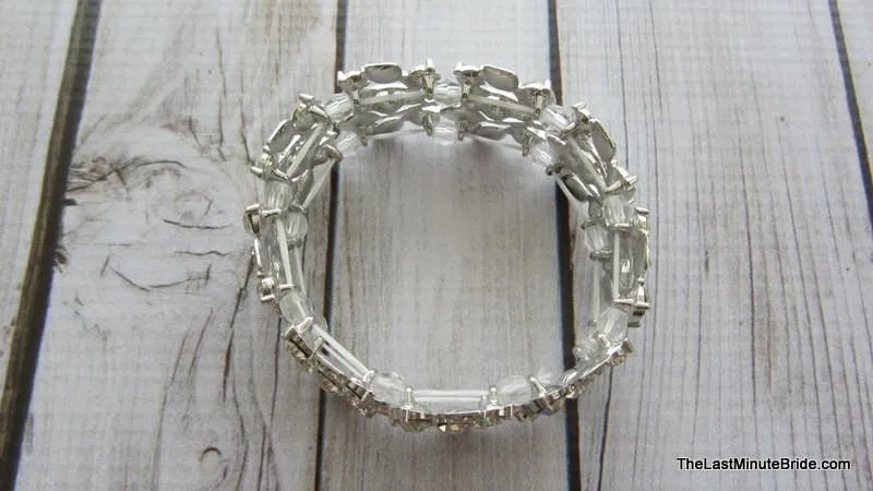 Leaf Rhinestone Stretch Bracelet