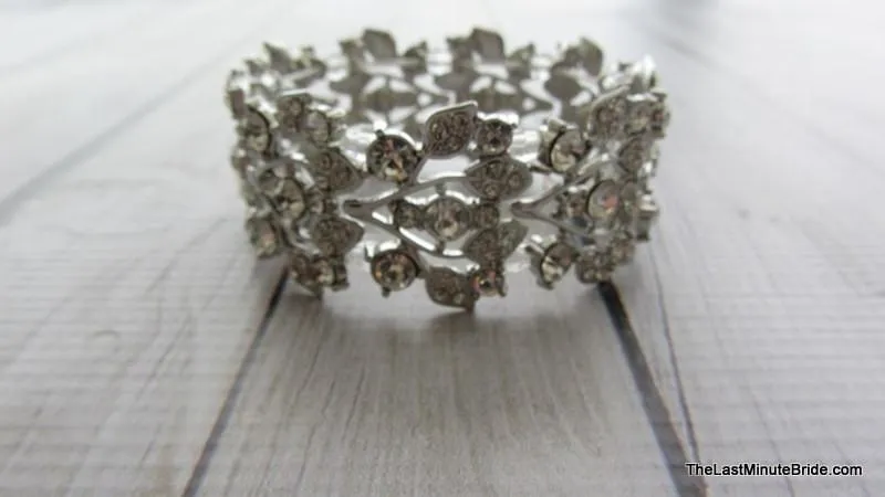 Leaf Rhinestone Stretch Bracelet