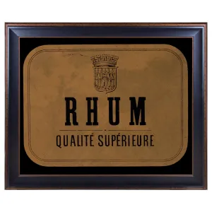 Lithograph of Antique Rum Label from the French West Indies in New Framing