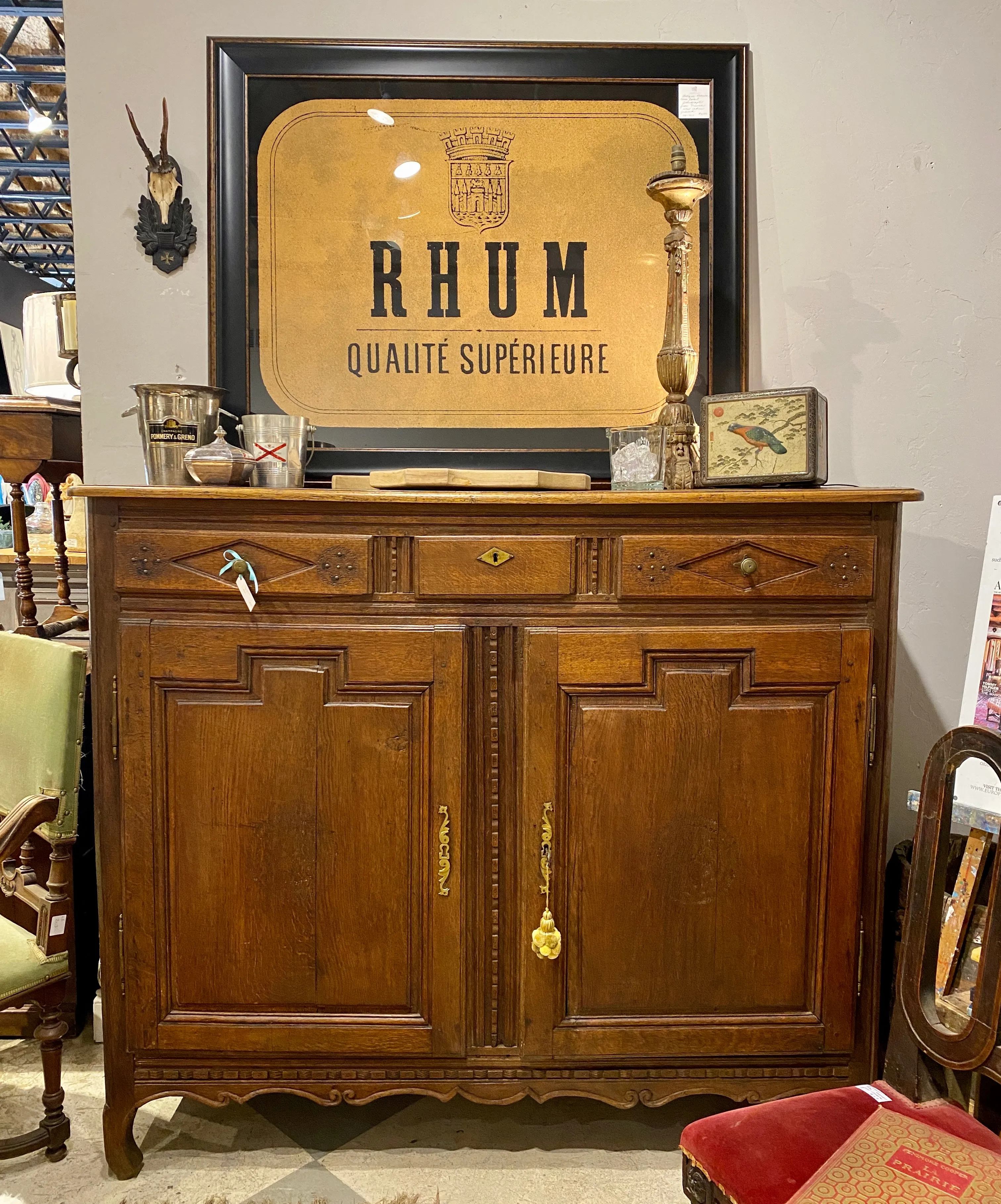Lithograph of Antique Rum Label from the French West Indies in New Framing
