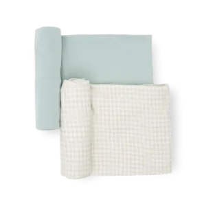 Little Unicorn Stretch Knit Swaddle Set (Frost Green)