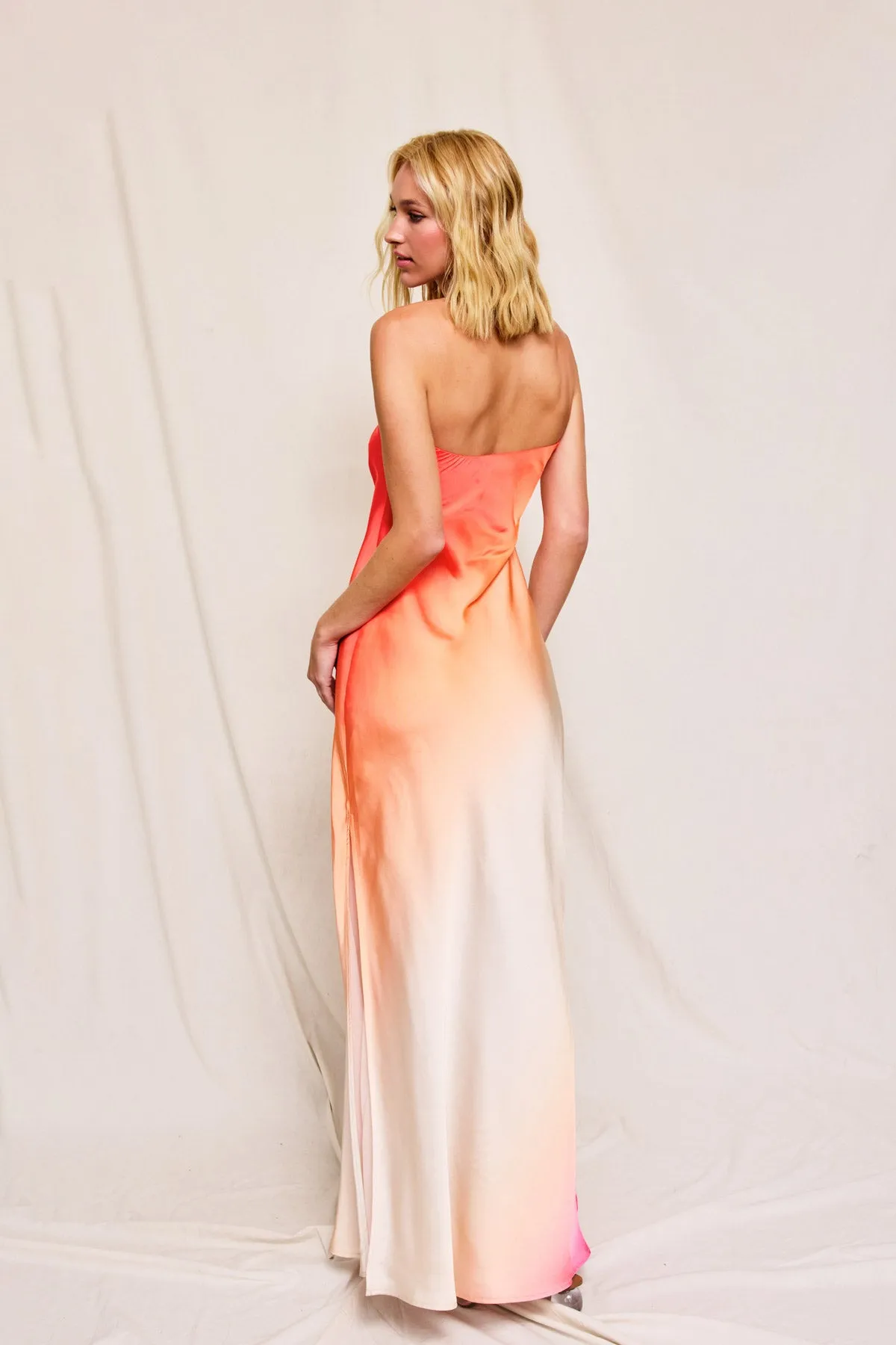 Lucia Ombre Strapless Maxi Dress