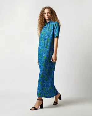 Luisa Dress - Green/Blue Hestia Silk Nylon Cloquet