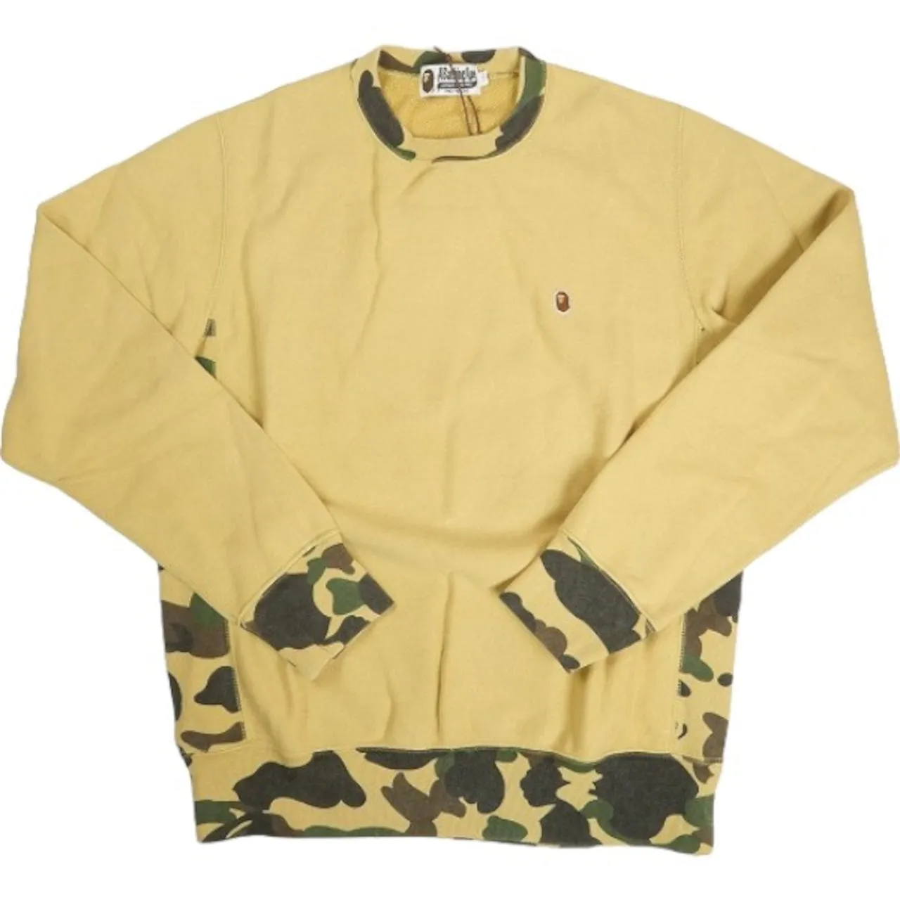 [M] DS! A Bathing Ape Bape 1st Camo Rib Stonewash Crewneck Sweatshirt