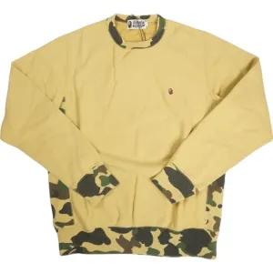 [M] DS! A Bathing Ape Bape 1st Camo Rib Stonewash Crewneck Sweatshirt