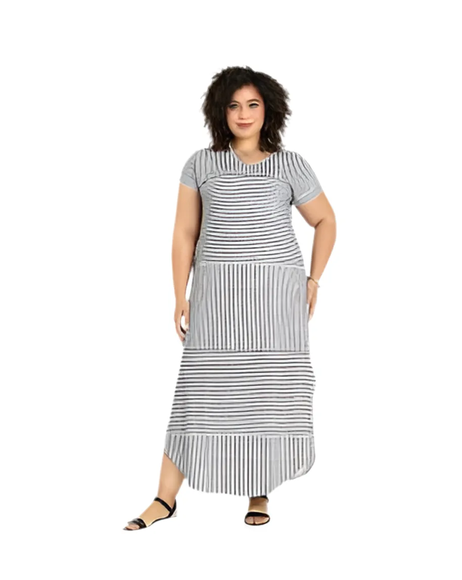 Macy - Navy Pink Orange Stripe
