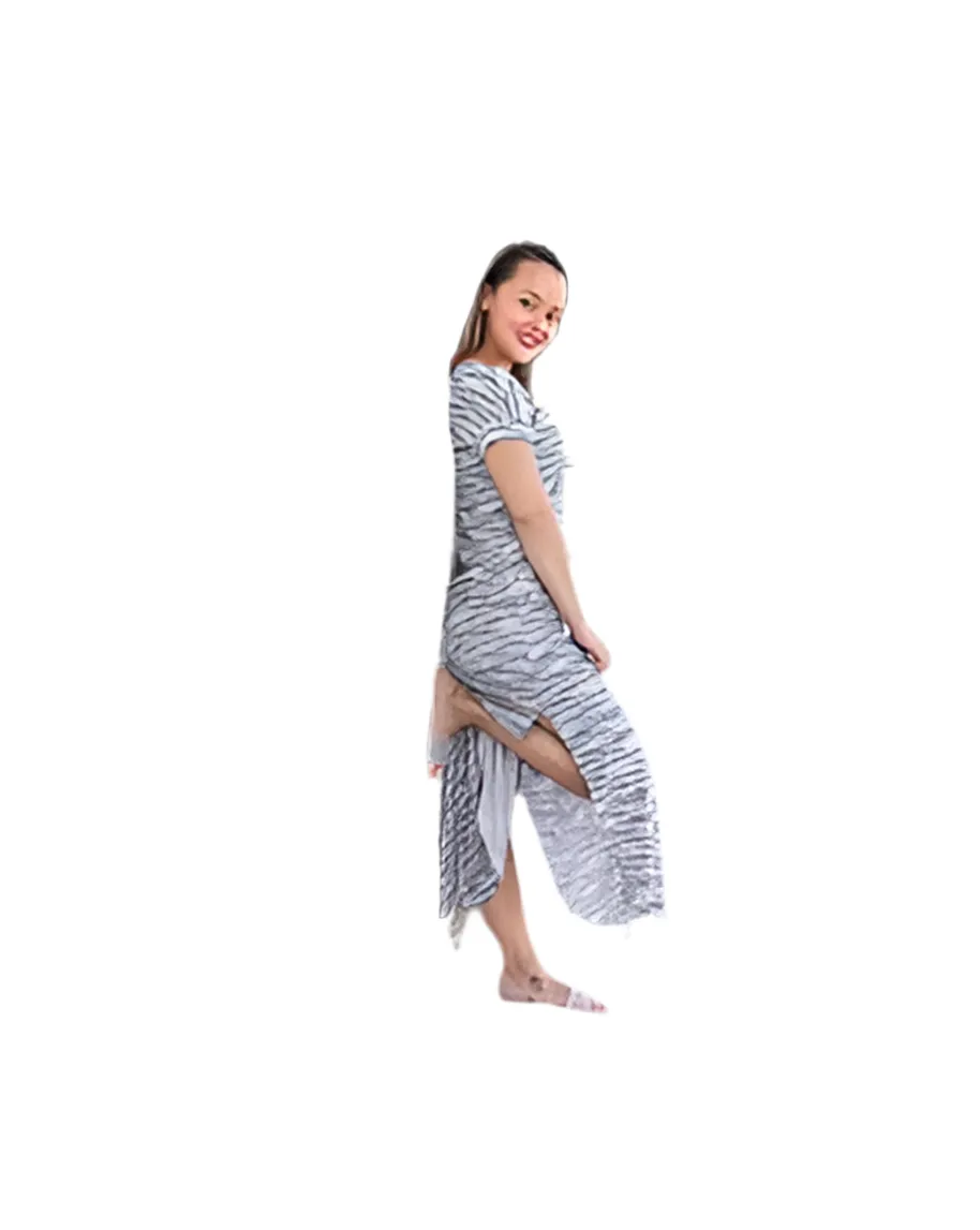 Macy - Navy Pink Orange Stripe