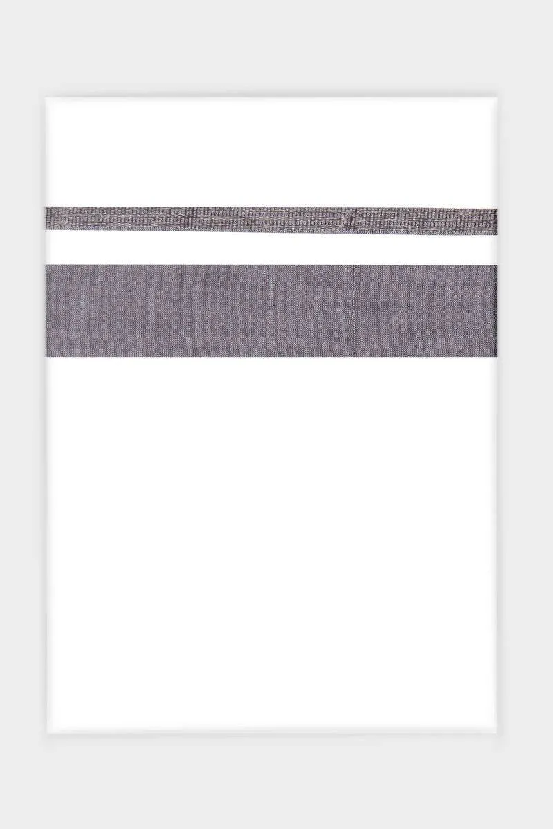 Majestic Benny - Dark Gray Smooth Cotton Double Layered Dhoti With Fancy Borders | Uathayam
