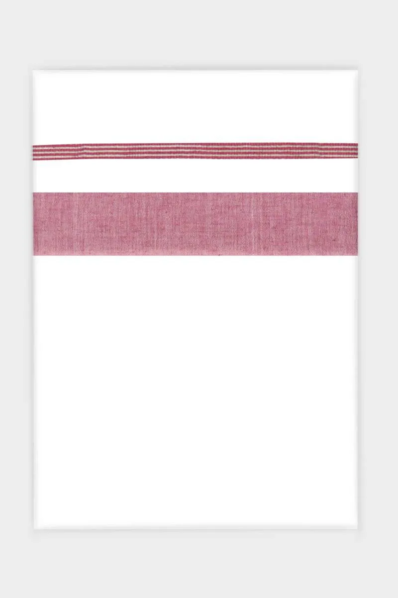Majestic Benny - Soft Red Smooth Cotton Double Layered Dhoti With Fancy Borders | Uathayam
