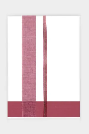Majestic Benny - Soft Red Smooth Cotton Double Layered Dhoti With Fancy Borders | Uathayam